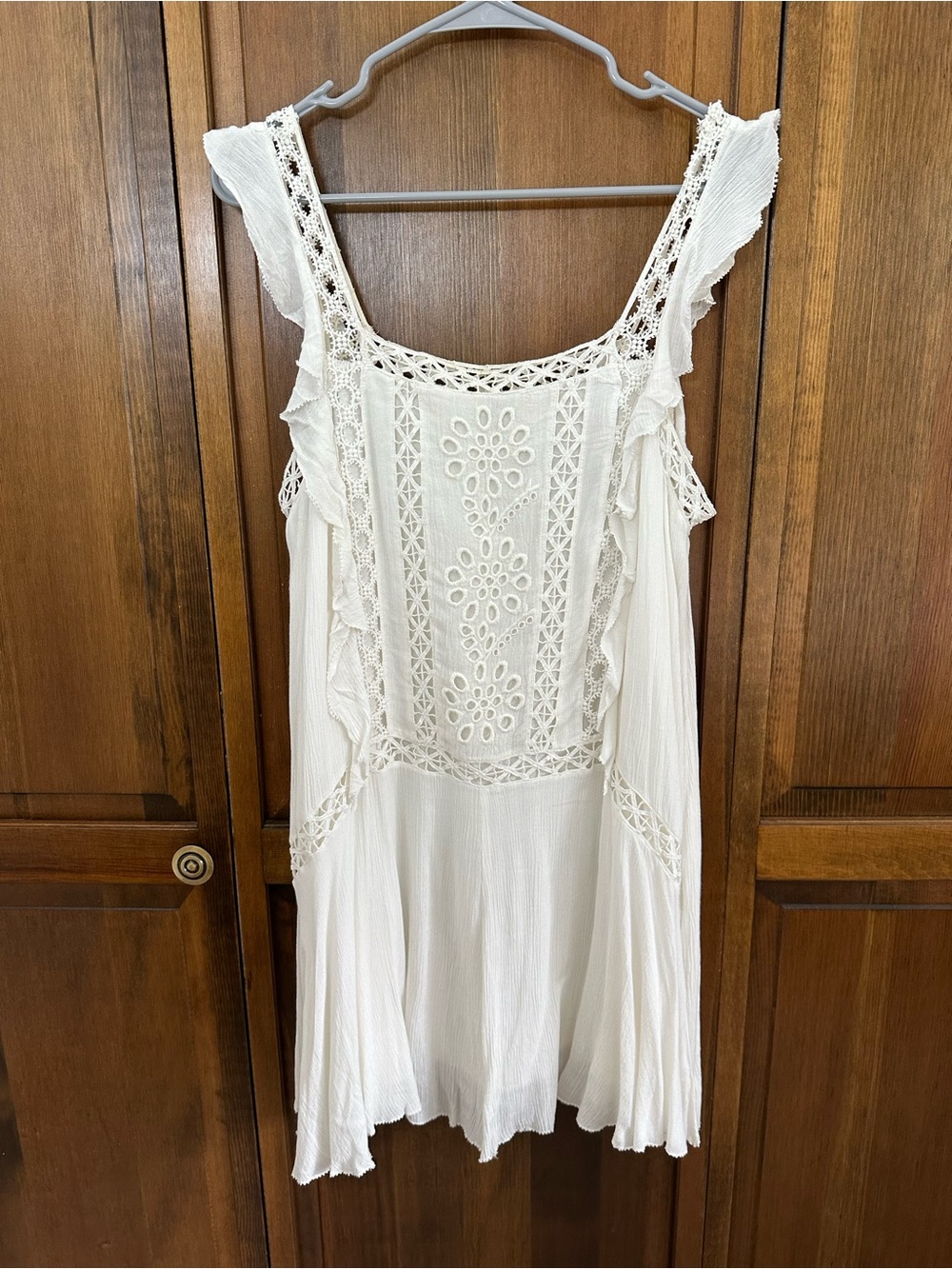 Free People Women’s White Crochet Trim Dress